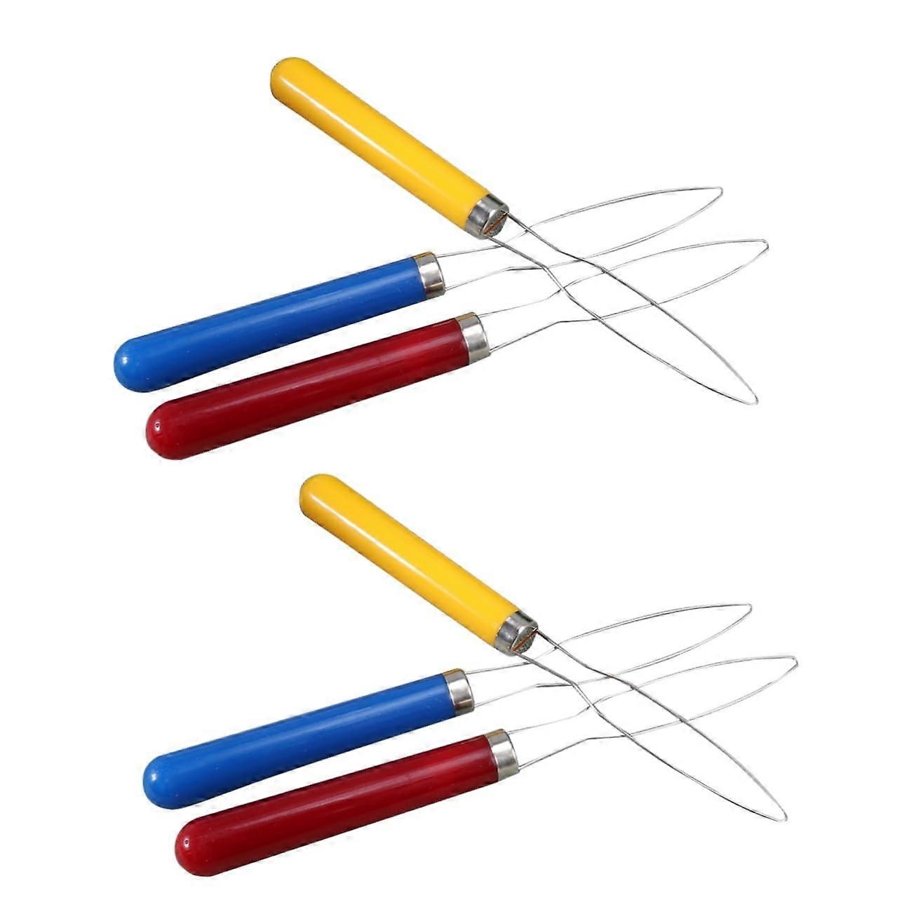 Button Hook and Fastener Tool with Ergonomic Wooden Grip for OneHand Use, 2 Sets