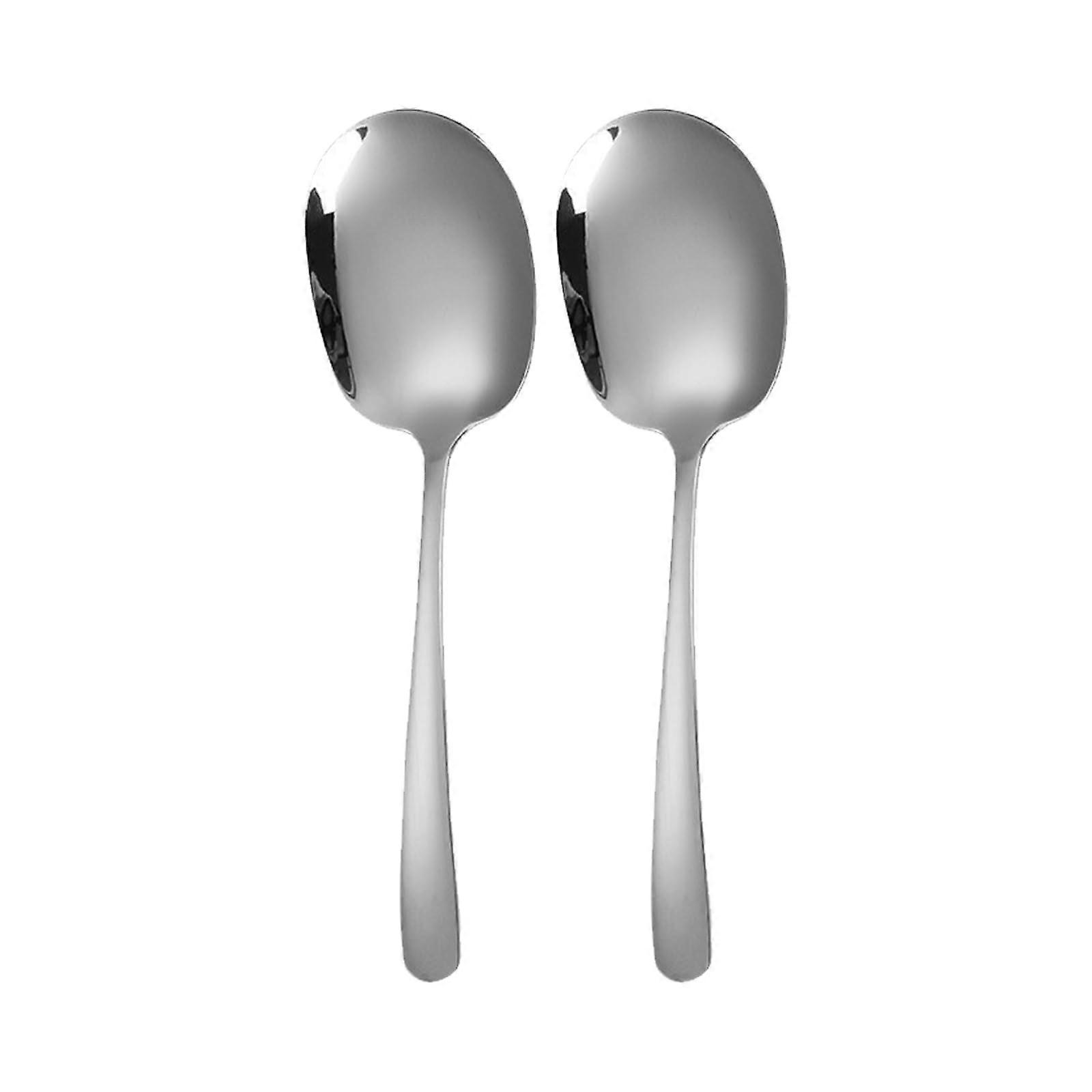 2pcs Large Stainless Steel Serving Spoons for Buffet Banquet Dinner Party Rust Resistant