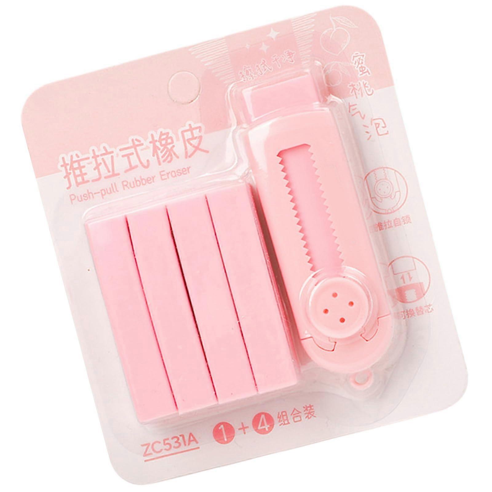 Retractable Sliding Pencil Eraser with Refills for Easy NoSmudge Erasing and Comfortable Grip