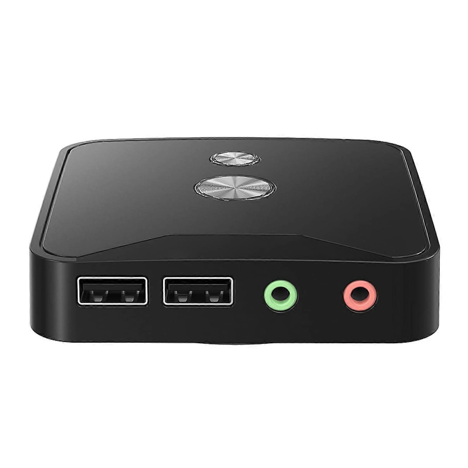 PC Power Switch with Dual USB Ports and Audio Interface, 1.6m Extension for Desktop Computer
