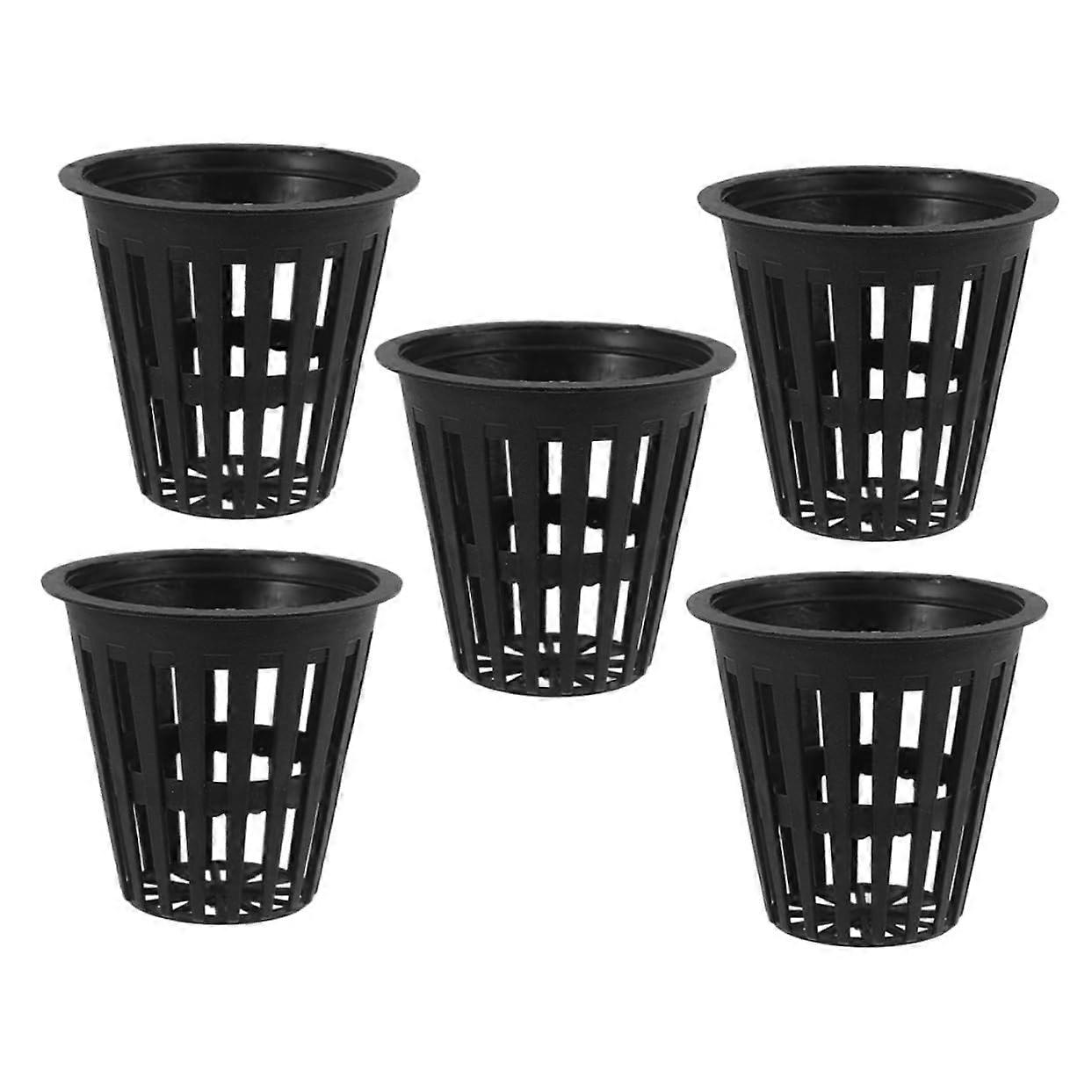 Hydroponic Net Pots 5pcs Plastic Mesh Plant Cups Boost Root Oxygenation for Outdoor Vegetables