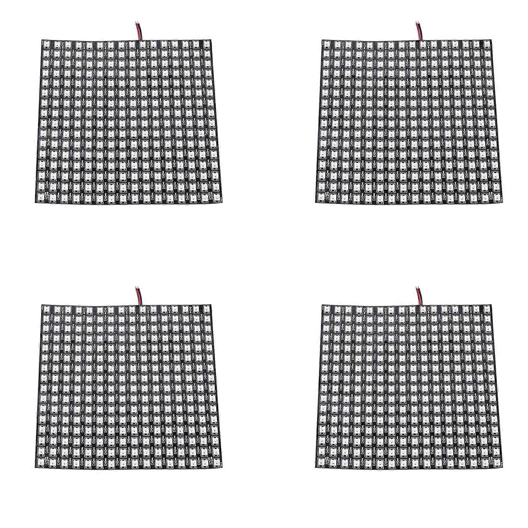 4X WS2812B LED RGB Flexible Pixel Panel 16X16 Individually Addressable Panel Light LED Module Matrix Screen