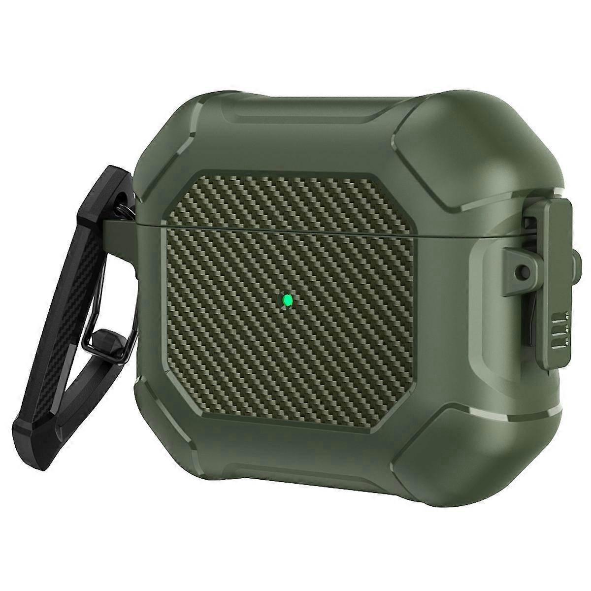 For Apple AirPods 3 Carbon Fiber Pattern Protective Case Portable Bluetooth-compatible Earbuds Soft 