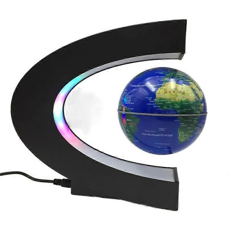 Levitating Globe Black Magnetic Floating Lamp 360° Rotating World Map with US Plug