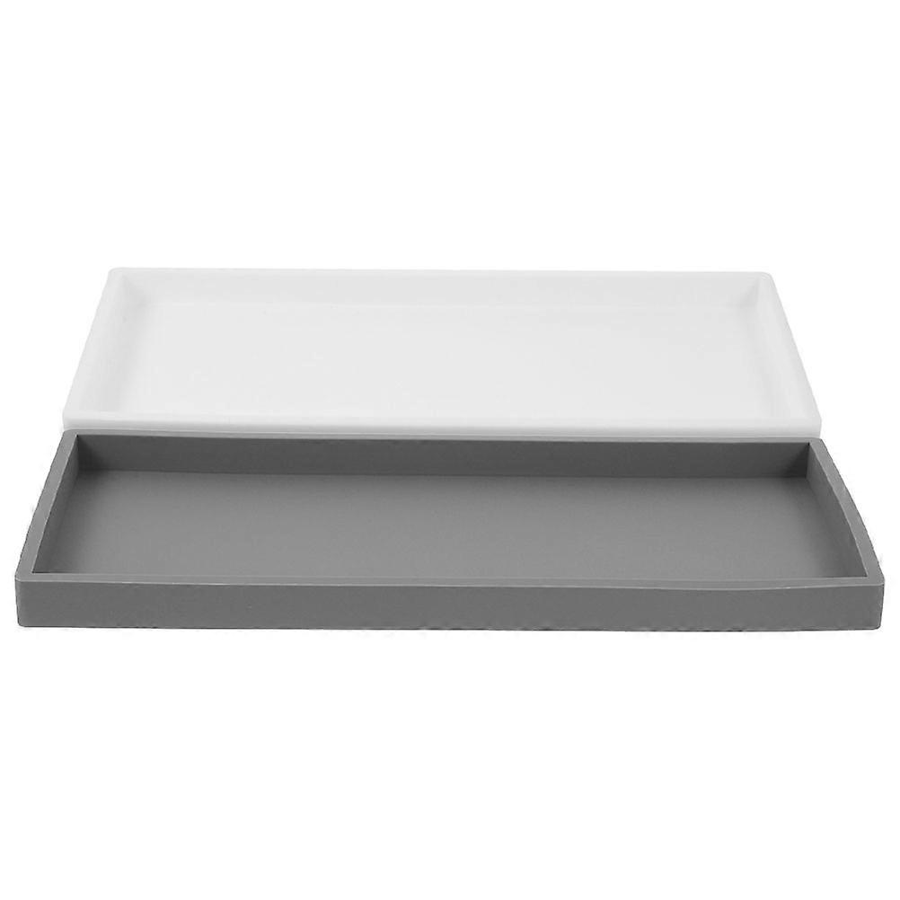 Bathroom Vanity Tray Silicone Tray for Kitchen Sink with 4Pcs Organizer