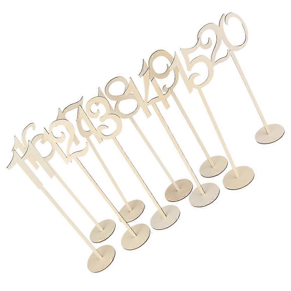 Table Number Holder Wooden Wedding Numbers for 20Pcs Practical Use