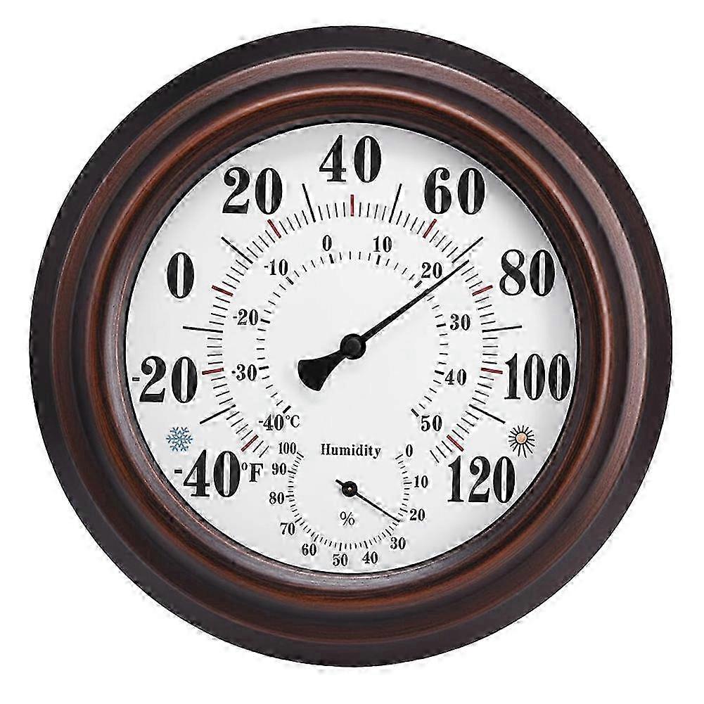 Large 10-Inch Analog Wall Thermometer Hygrometer for Indoor/Outdoor Use-mk