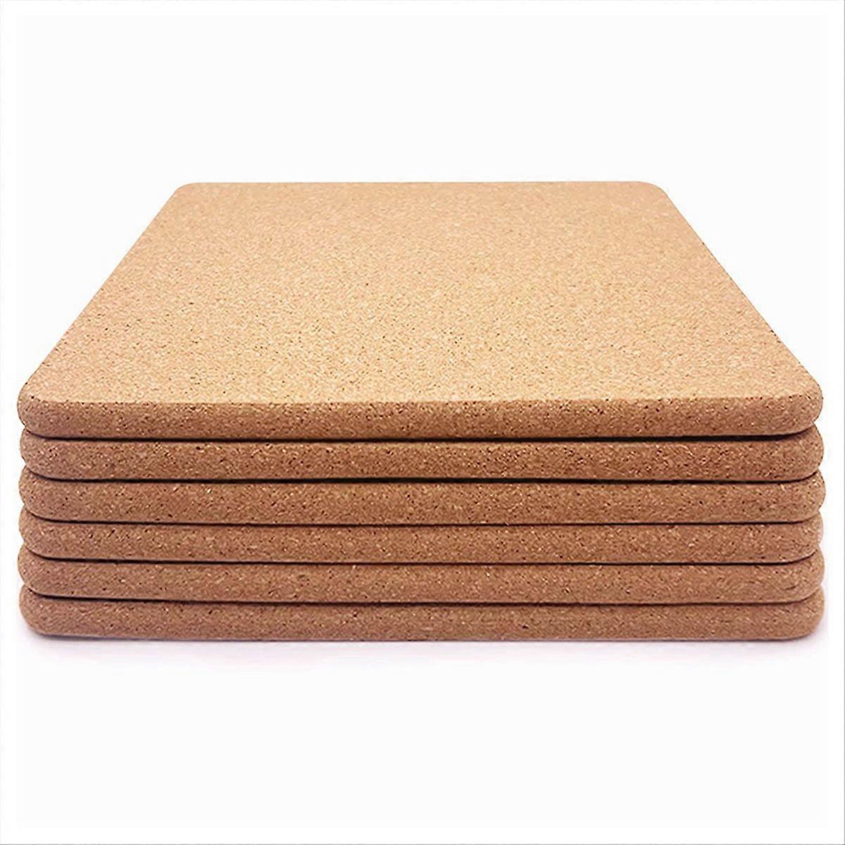 Cork Trivet, 6 Pcs High Density Thick Square Cork Trivets