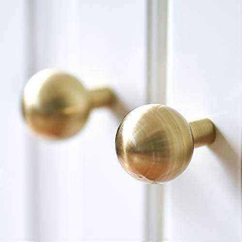Solid Brass Kitchen Cabinet Knobs and Gold Drawer Pulls Modern Brushed Finish for Furniture 4Pack