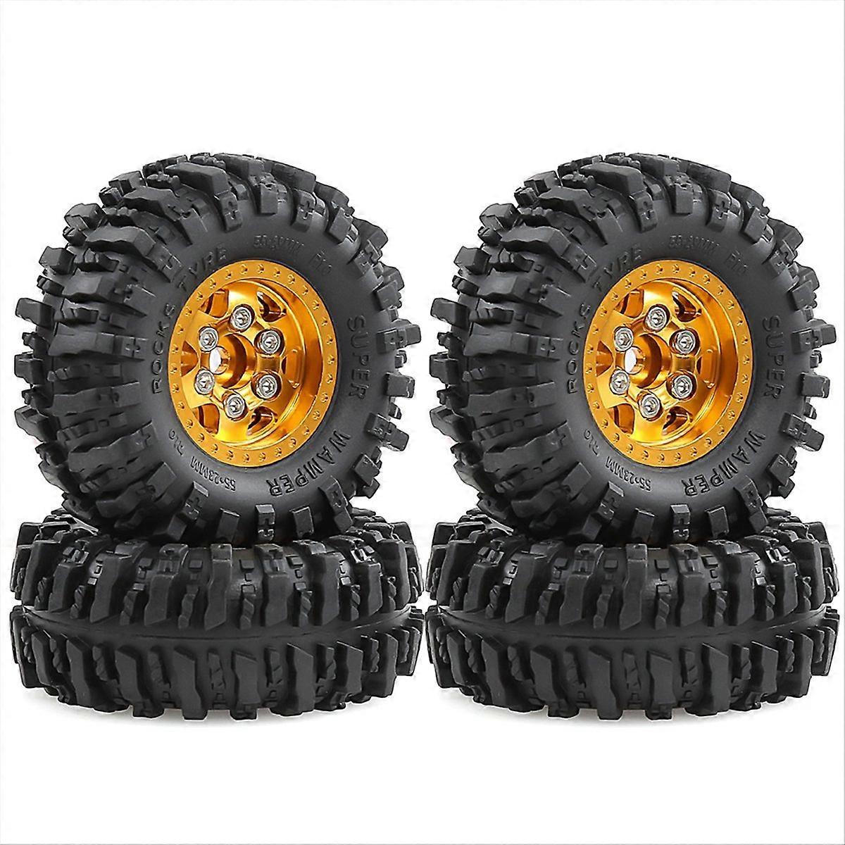 4pcs 1.0inch Metal Beadlock Wheel Tire Set 