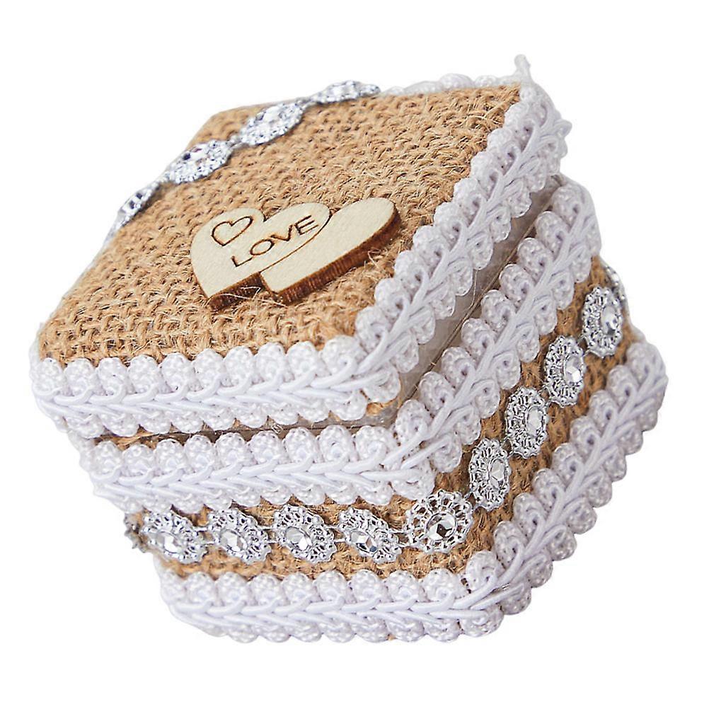 Wedding Ring Boxes Rustic Ring Box for Engagements 2Pcs Velvet Holder