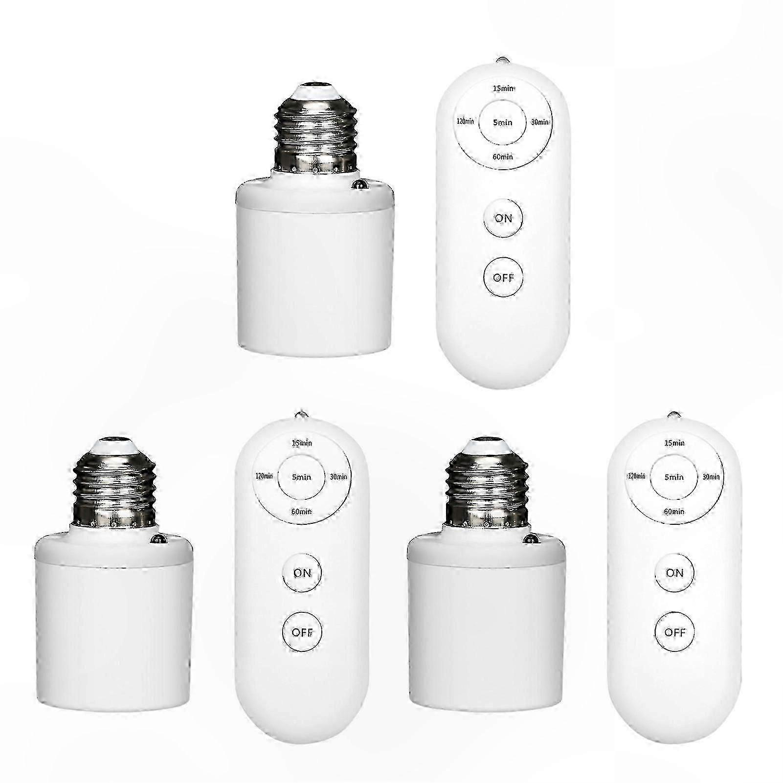Wireless Remote Control Light Socket with Timer, Easy Home Decor Solution3pcsMAX01 BF