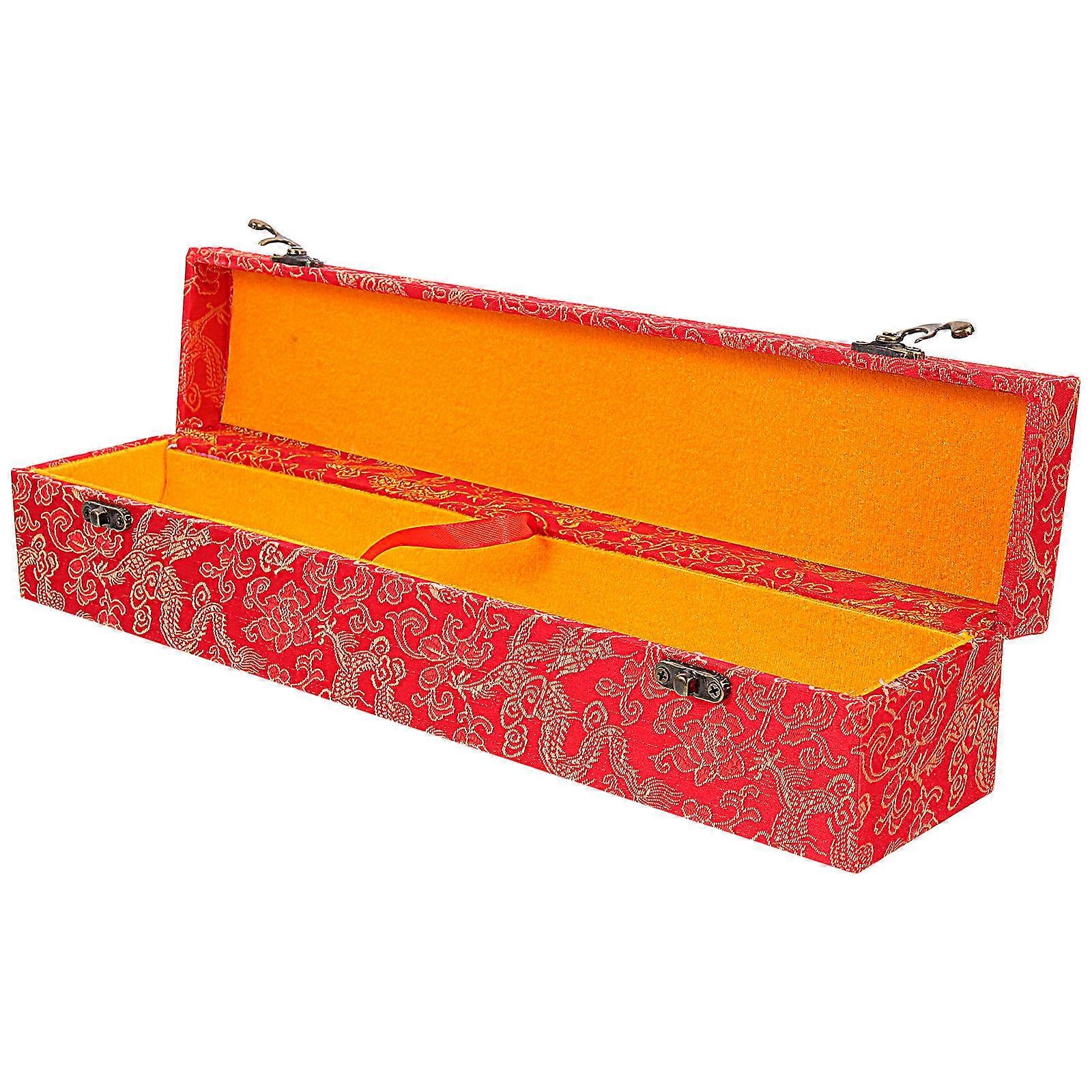 Durable Calligraphy Collection Box Red for Scroll Storage and Protection