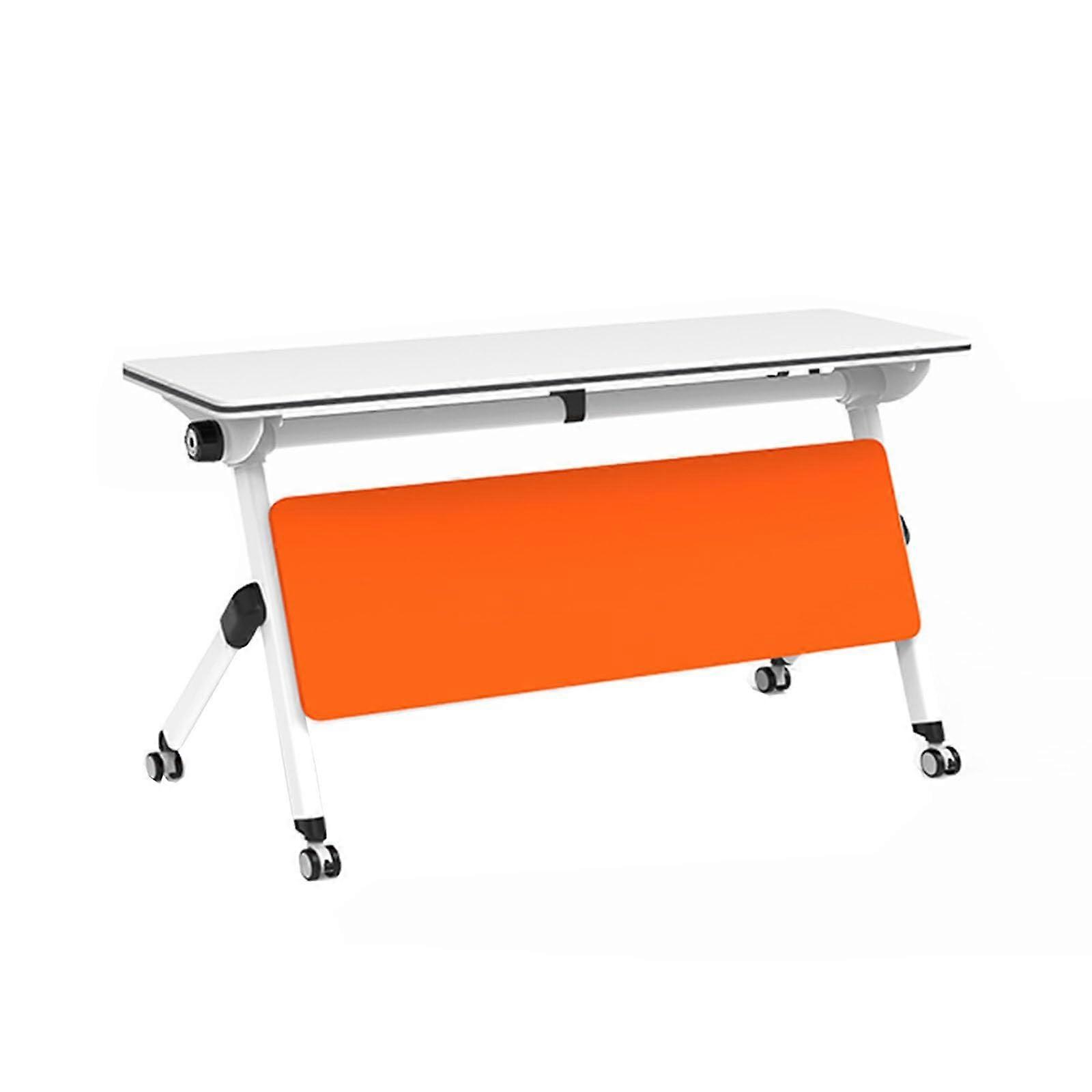 Folding Conference Table with Flip and Locking Wheels, SpaceSaving Mobile Training Table 63x24x30in