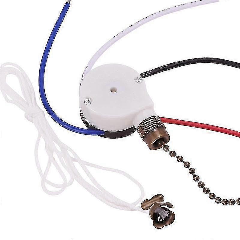 Ceiling Fan Switch Kit 3 Speed 4 Wire,ze-208s Pull Wire Switch Bronze