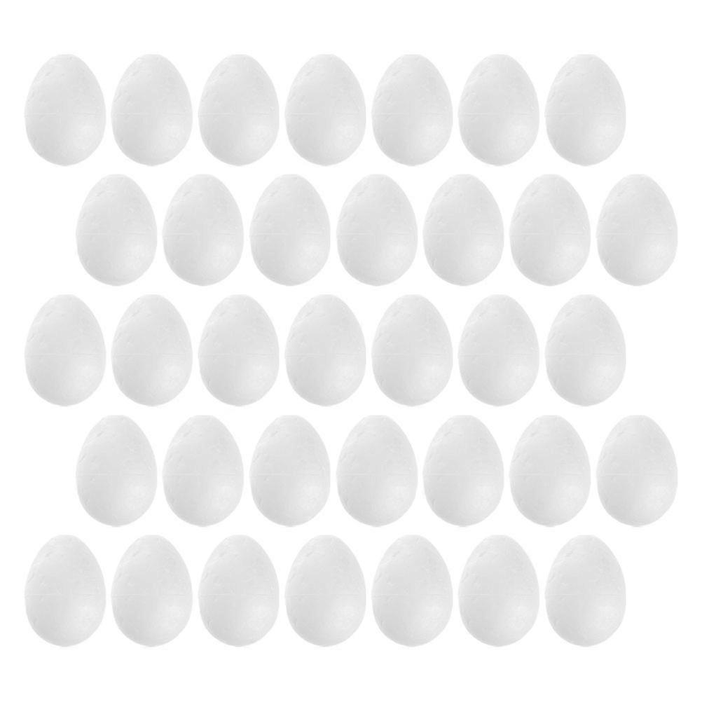 60Pcs White Easter Foam Eggs for DIY Crafting and Decorating Projects