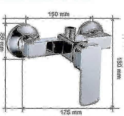 Mitigeur de douche moderne avec robinet mural chromé