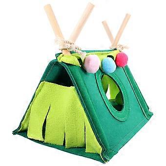 Cachette pour cochons d'Inde et hamsters, 4 pièces, en feutre de bois vert confortable