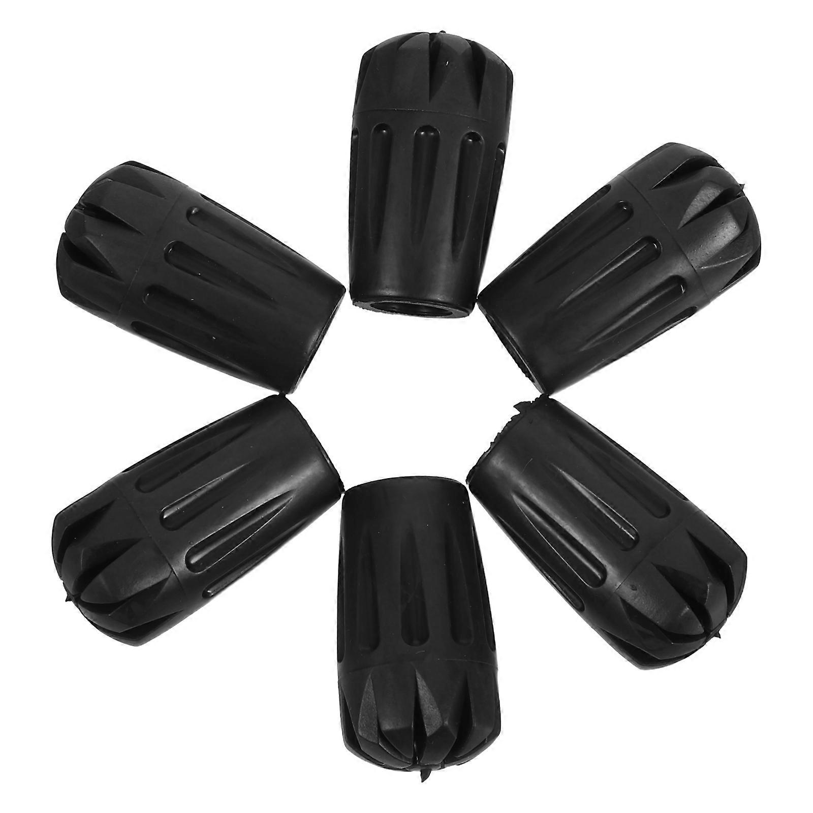 Replacement Walking Stick Tips 6Pcs Trekking Pole Shock Absorbing PVC Caps