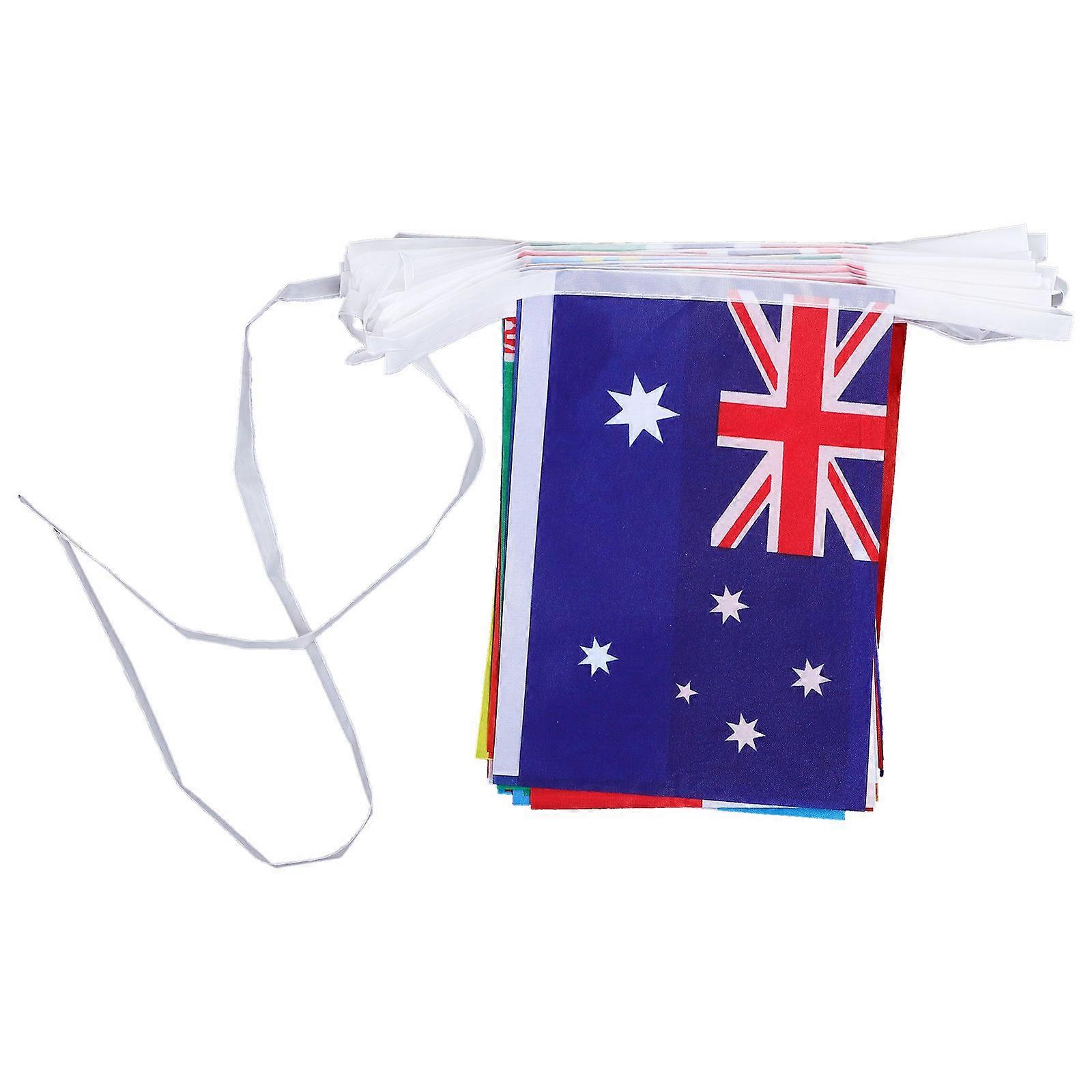 Country Flags Polyester String Flag for Decor Multi Color Banner