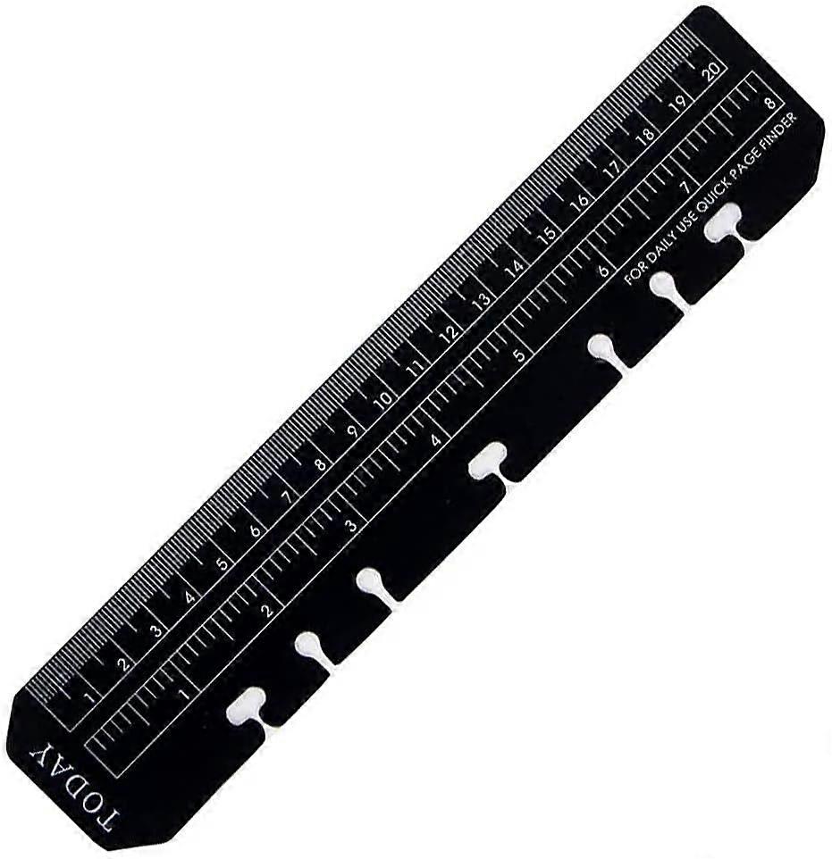 Ternel,A5 Black Plastic Ruler for 6 Ring Refillable Notebook, Organizer Journal, Notepad