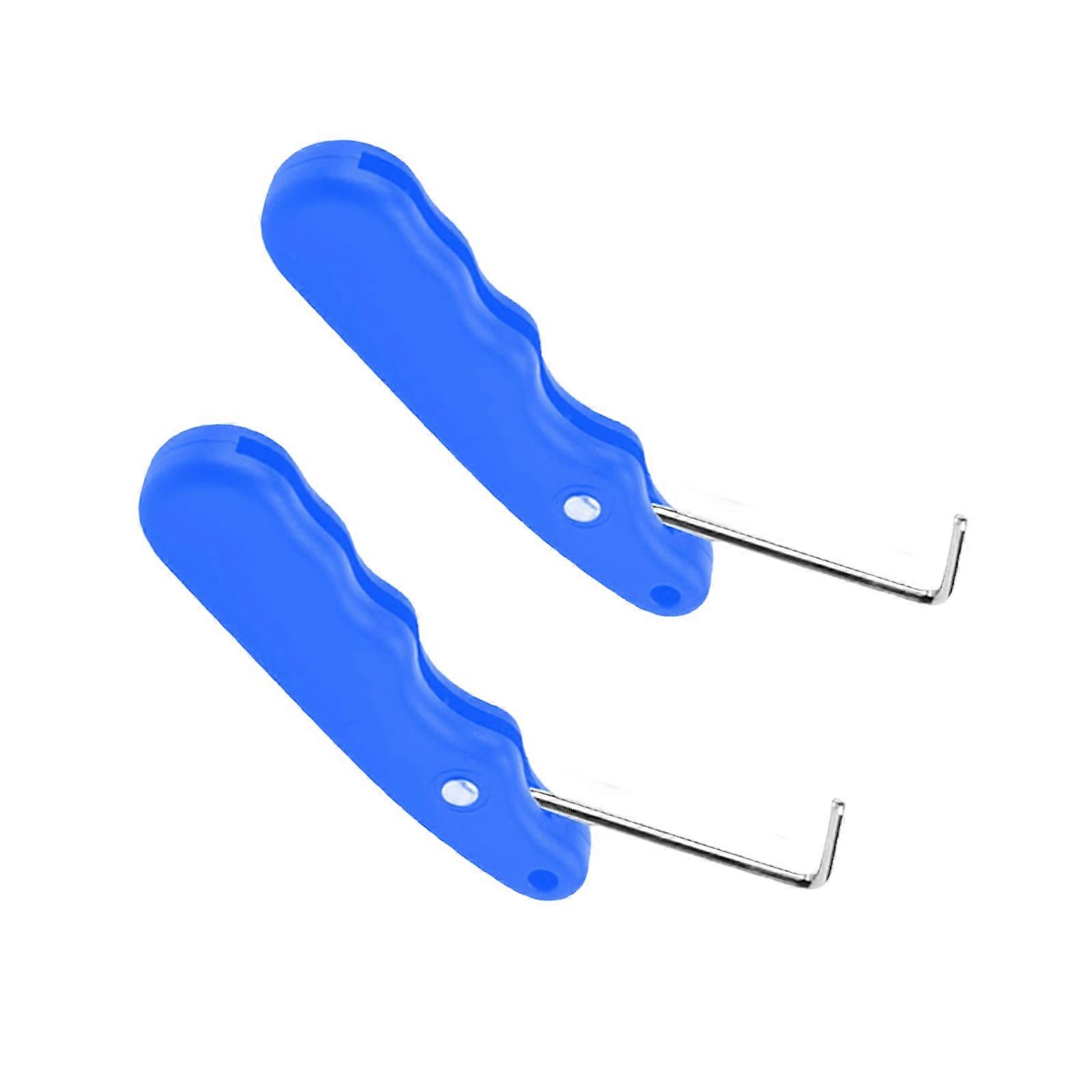 Zuverlässiger Eislaufschuh-Schnürsenkelspanner mit ergonomischem Griff und stabilem Haken für Hockeyspieler und Eiskunstläufer, Blau