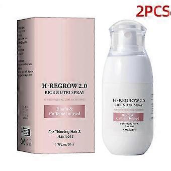 H-Regrow 2.0 - Fórmula para o Crescimento Capilar Feminino, Spray Nutritivo de Arroz para o Crescimento Capilar, Cabelos Mais Longos e Volumosos com Biotina e Cafeína-fct
