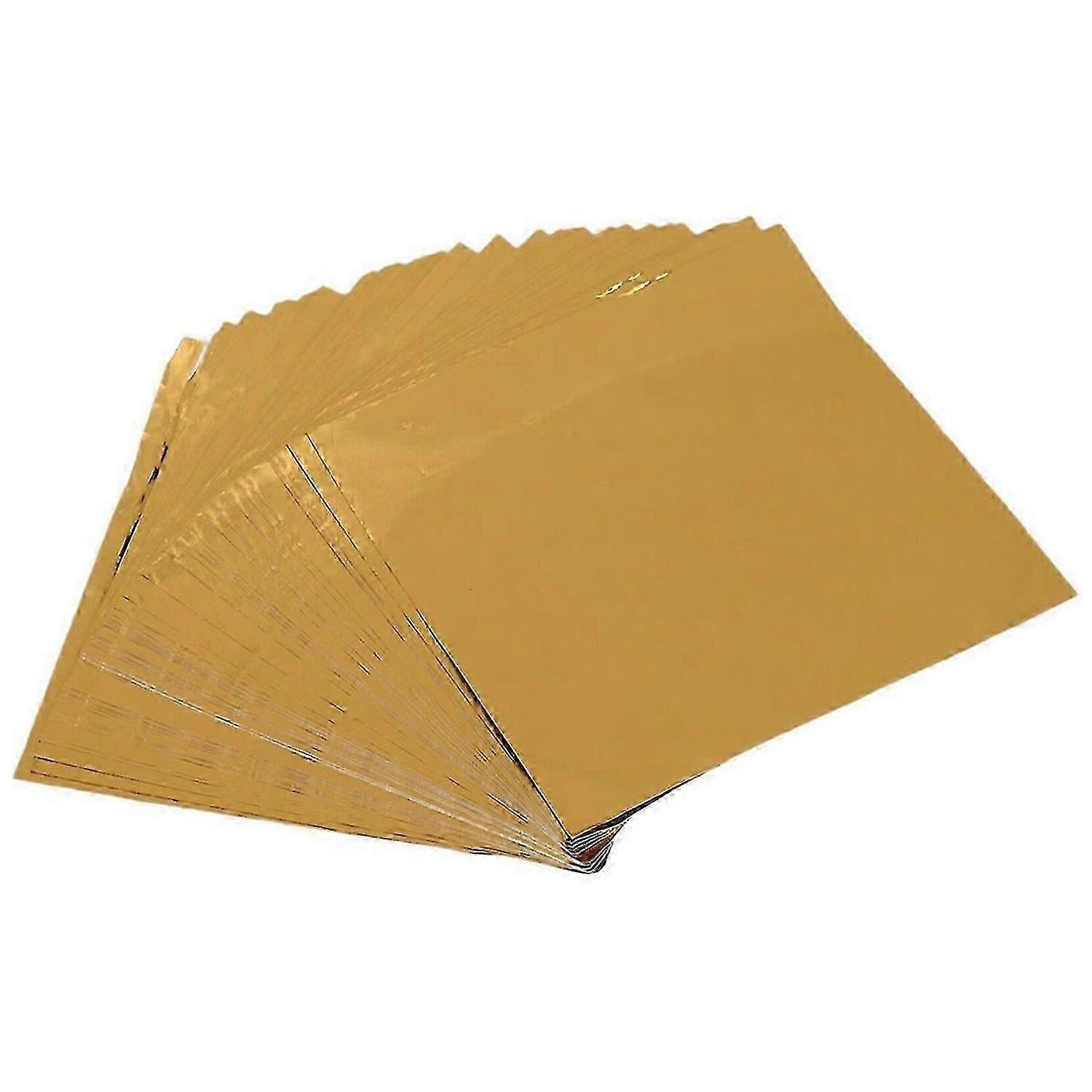 100pcs Sweets Candy Package Foil Paper Square (Gold)