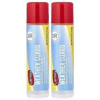 Carmex, Weather Guard, Moisturizing Lip Balm, SPF 30, 2 Pack, 0.15 oz (4.25 g) Each, 4-Pack