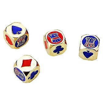 4 Pieces Table Game Dice Gold Dices Solid Metal Dices Poker Games Dices for Men