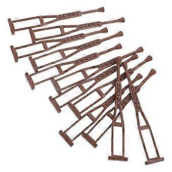 Muletas de plástico para casa de bonecas, bengalas realistas para brincar de faz-de-conta, conjunto com 6 pares.