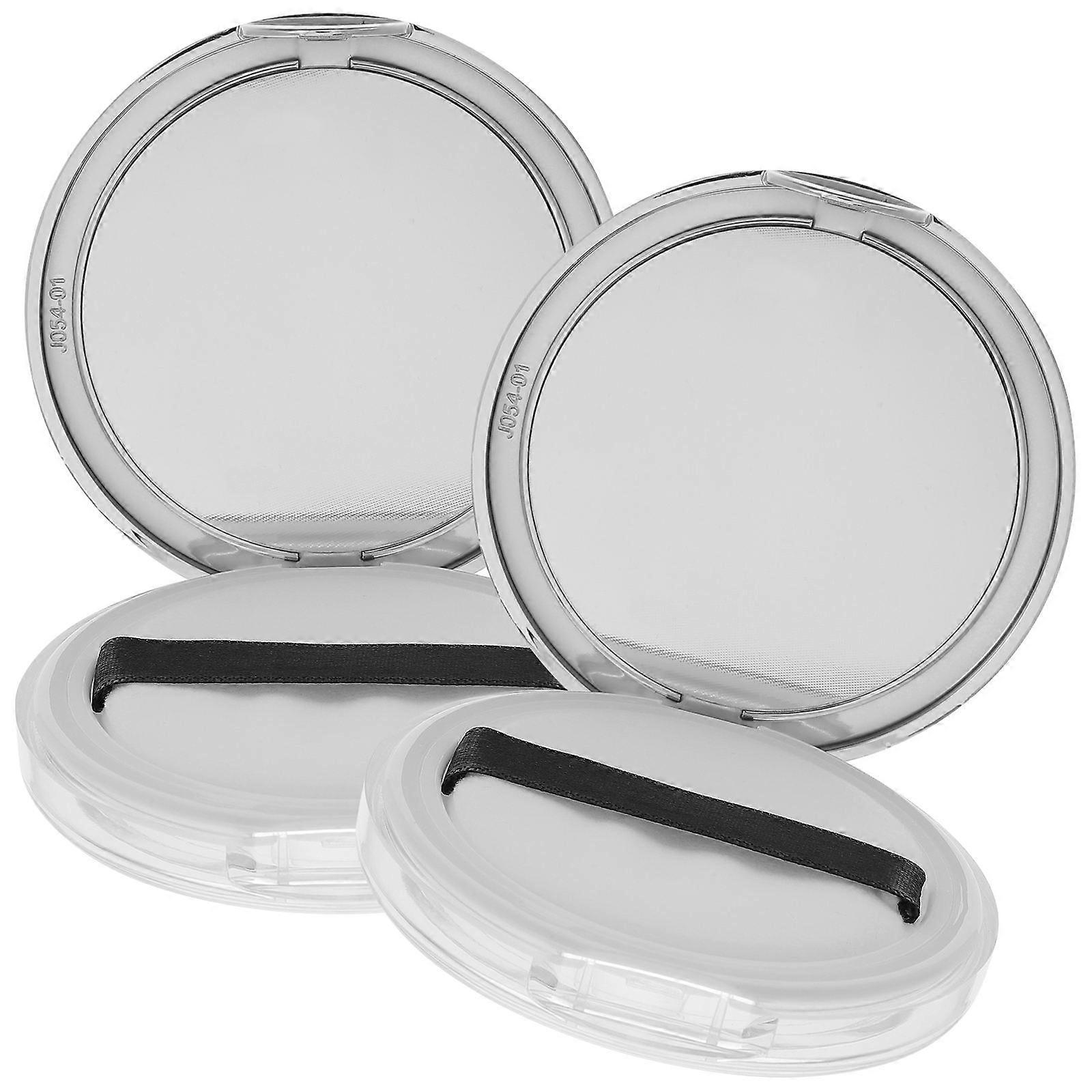 2pcs Plastic Empty Makeup Loose Powder Container Foundation Box with 2pcs Puff