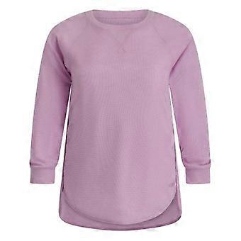 DKNY Damen-T-Shirt mit Waffelstruktur, schmaler Passform und 3/4-Ärmeln