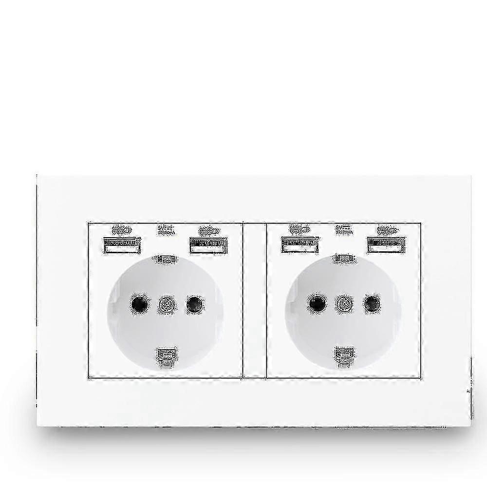 16a Double Frame Wall Socket USB Power Outlet