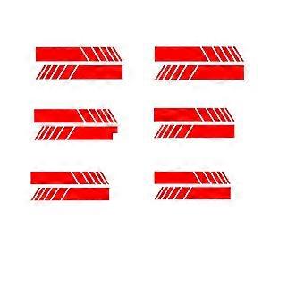 Adesivi per specchietti retrovisori per auto con strisce Design Stripes Confezione da 6 unità per auto (rosso)
