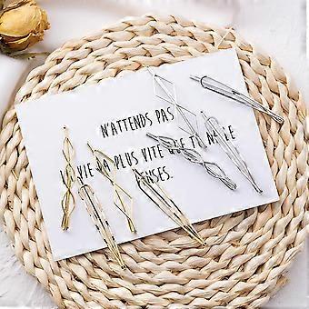 8pcs Geometric Hairpin Metal Hair Pins Set Hair Bobby Pins Bridal Bobby Pins Minimalist Hair Styling Jewelry Hair Barrettes Accessories for Girl Women