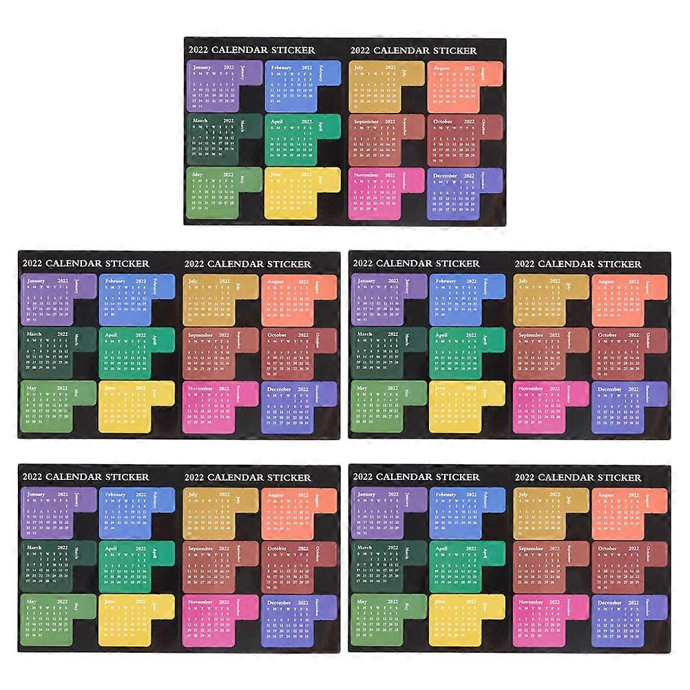 Practical Notepad Sticker for Marking 5Pcs Waterproof Monthly Indexes Assorted Color