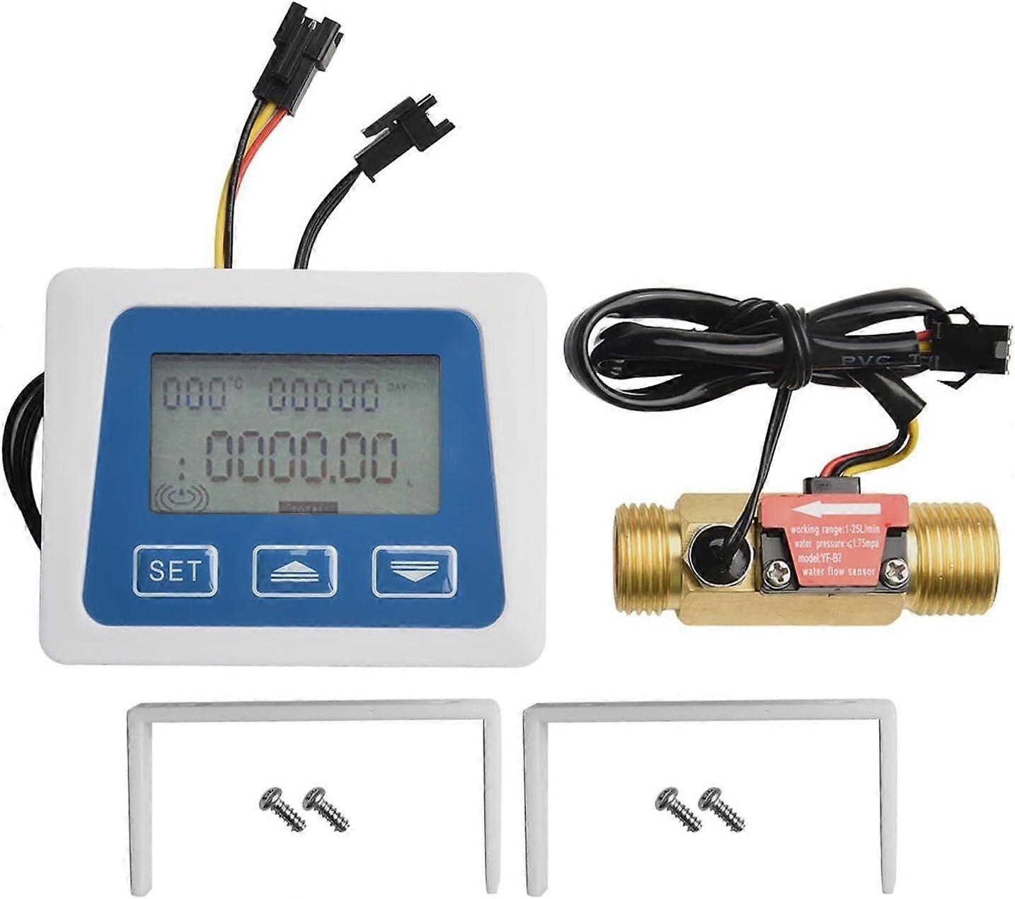 Digital Lcd Water Flow Meter With Touch Sensor, G1/2 Interface,