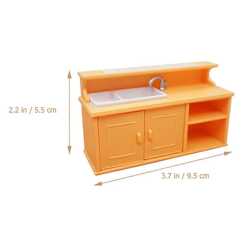 Plastic Doll Kitchen Set Washing Table for Pretend Play