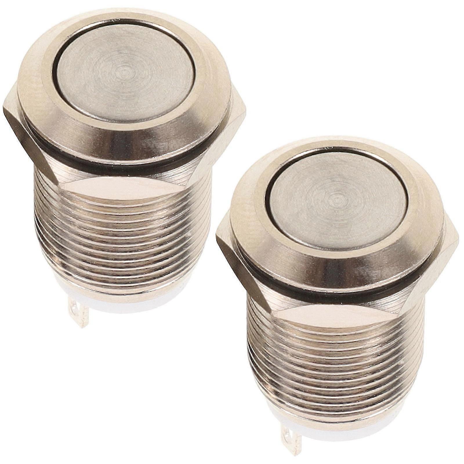 2pcs Doorbell Button Lighted Panel Mount Push Button Round Chime Button Supply