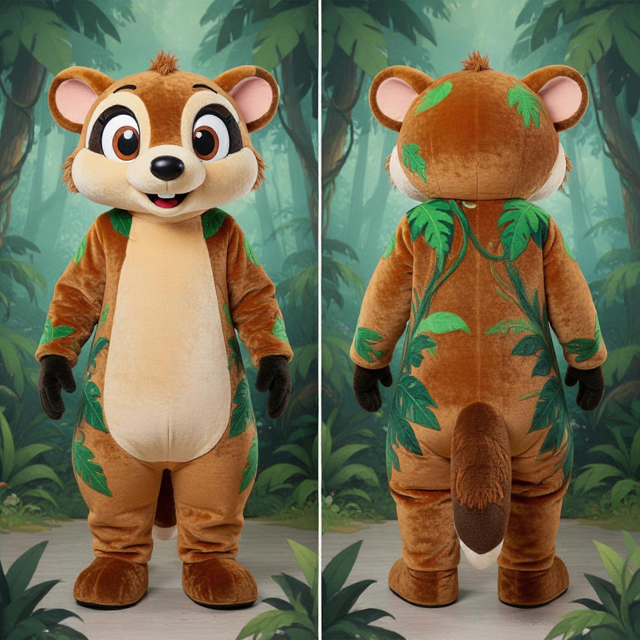MASTICOT Emerald Green Playful Mongoose Mascot