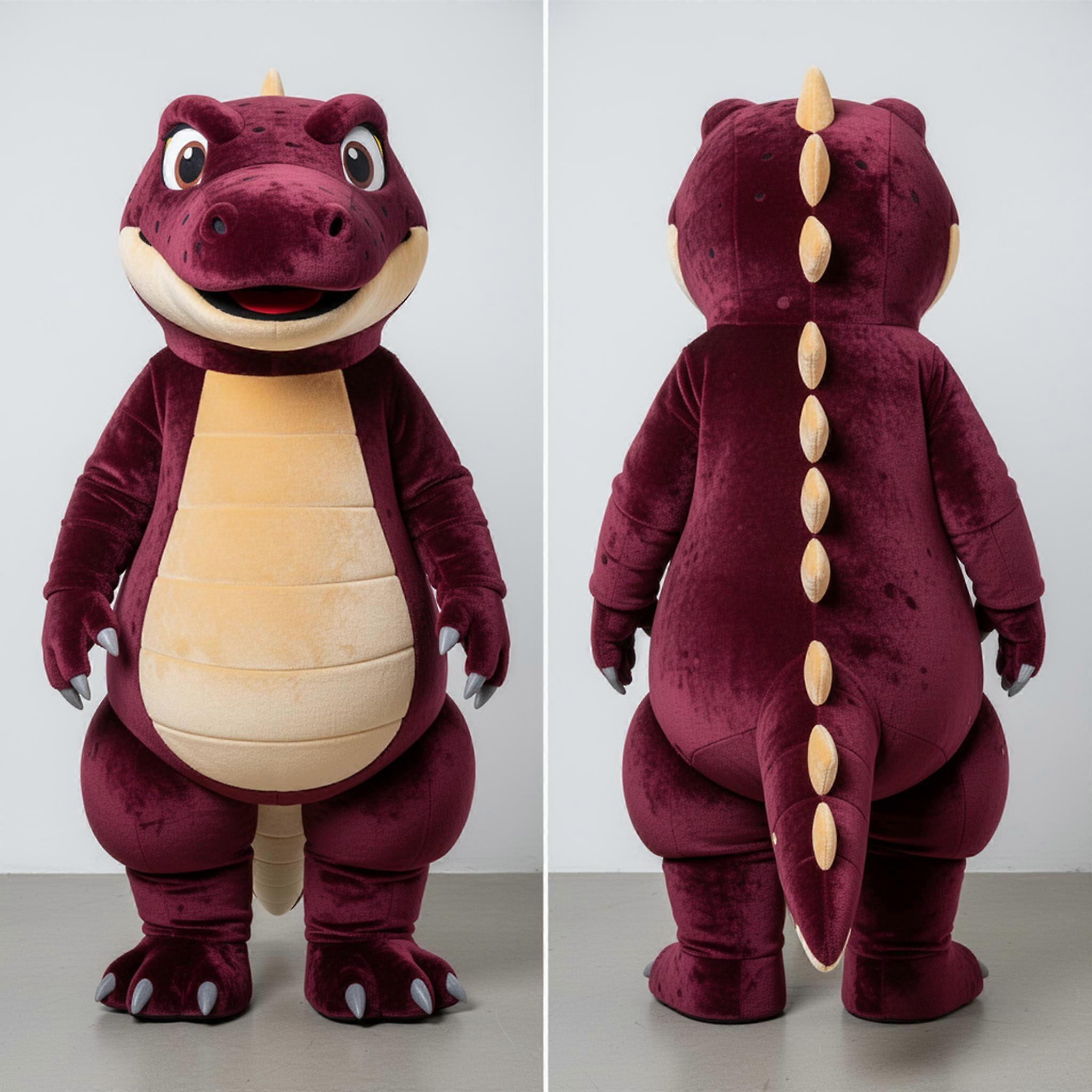 MASTICOT Maroon Cartoon Komodo Dragon Mascot