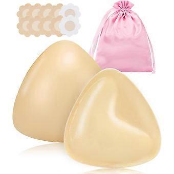 Sticky Bra Pads with Nipple Covers, Reusable Silicone Breast Inserts, Double-Sided Adhesive Instantly Boob Lift Boost Padded