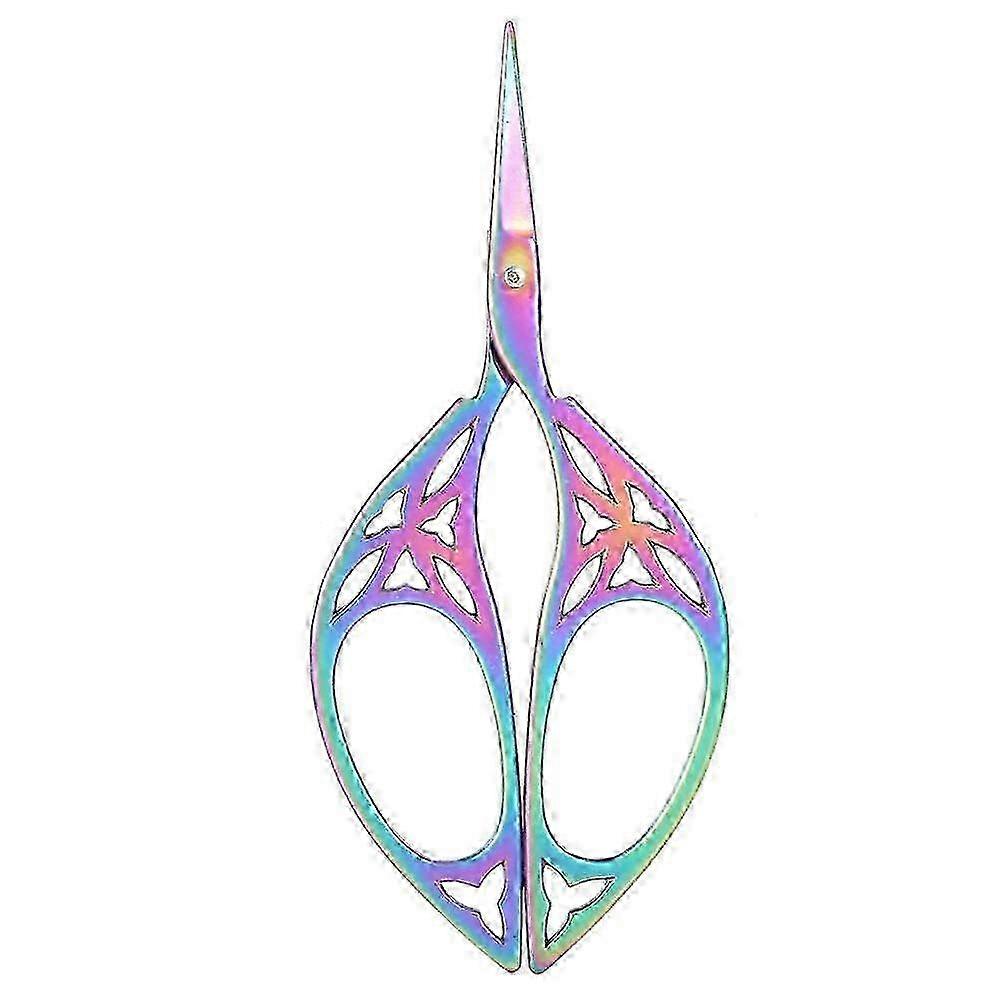 Vintage Leaf-Shaped Stainless Steel Scissors
