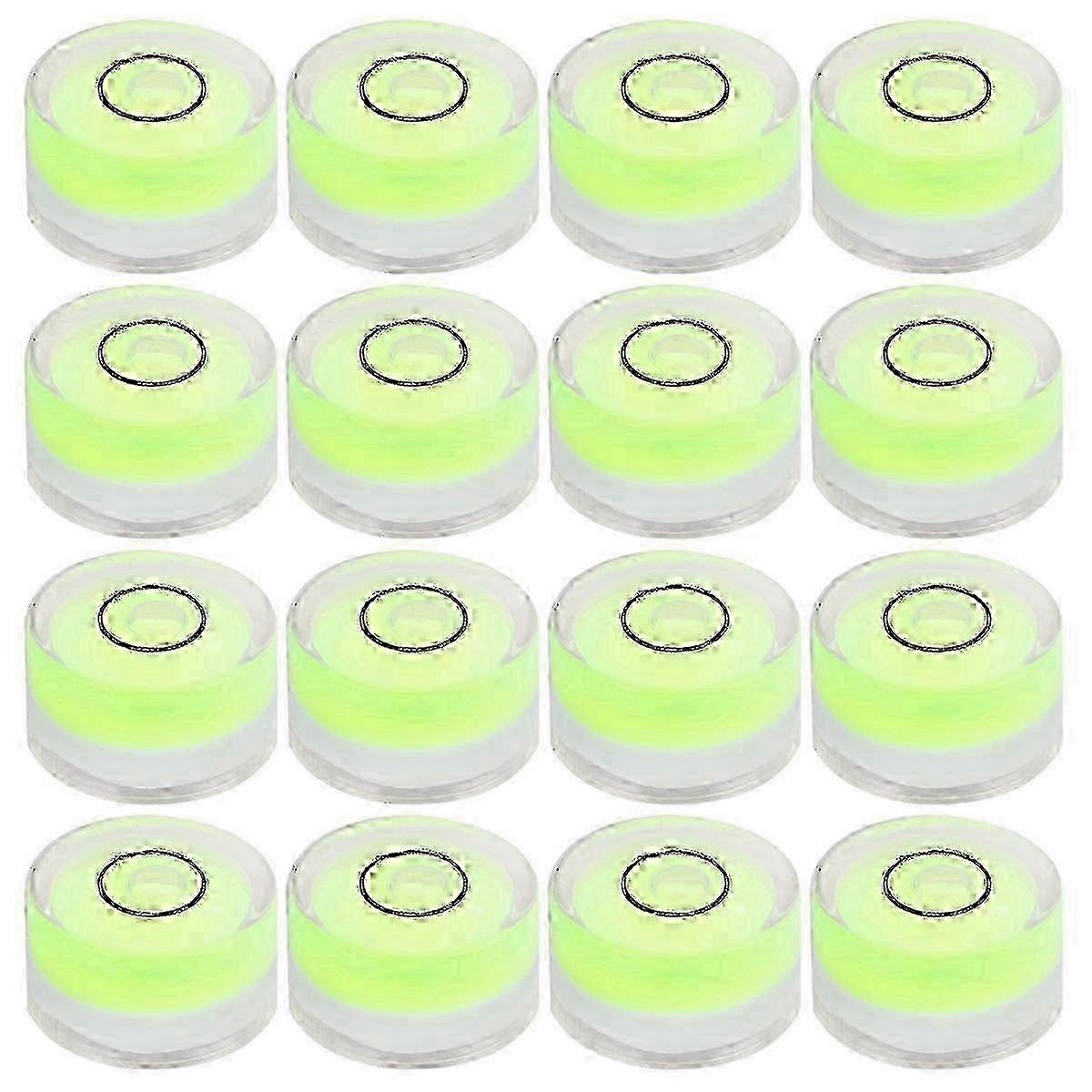 16Pcs Surface Leveling Tool Mini Circular Bubble Level 15Mm Dia 6Mm Flat Height