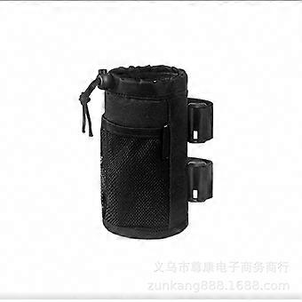 2 Bike Cup Holders with Mesh Pockets & Cord Lock, Universal Handlebar Water Bottle Organizer Accessory for Cycling