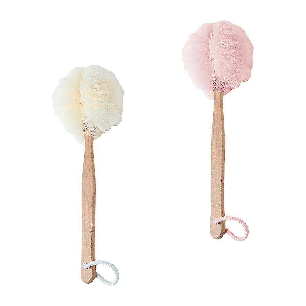 Bath Flowers Long Handle Bath Brushes for Comfortable Bathing 4Pcs