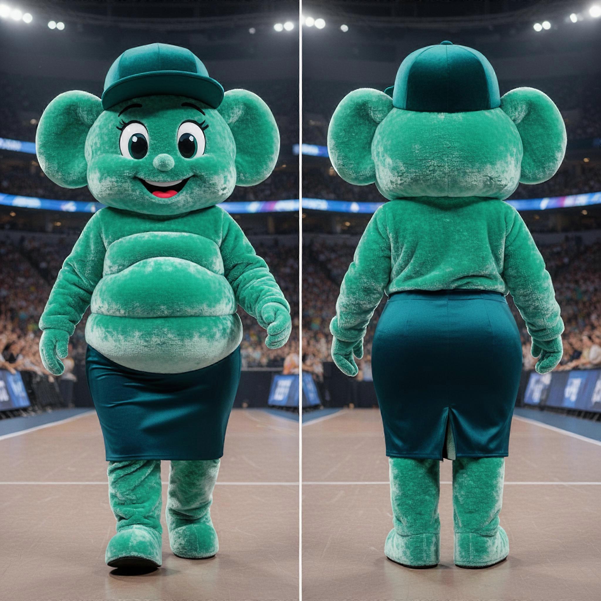 MASTICOT Teal Butter-Kernel Pop Corn Mascot