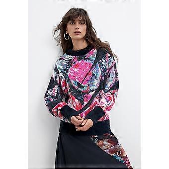 Desigual by M. Christian Lacroix Jardim Lacroix Oversized Chunky Knit Multicoloured Sweater 26WWJF05