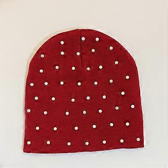 Women's Studded Beanie Hat, Lightweight Breathable Thin Skull Cap with Evenly Spaced Studs, Stretchable Knit Cap for Winter Outdoor New Year